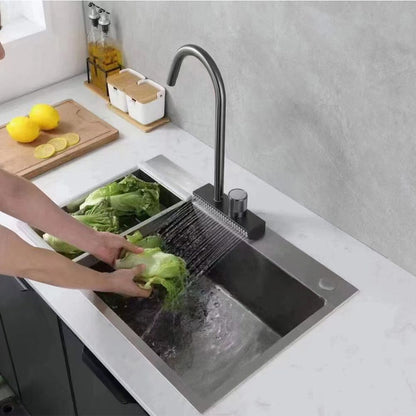 Brushed Nickel Kitchen Faucet With Swivel Spout Deck Mounted NALANI