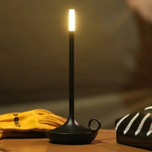Candle Table Lamp – Rechargeable Atmosphere Light for Home Decor Black NALANI