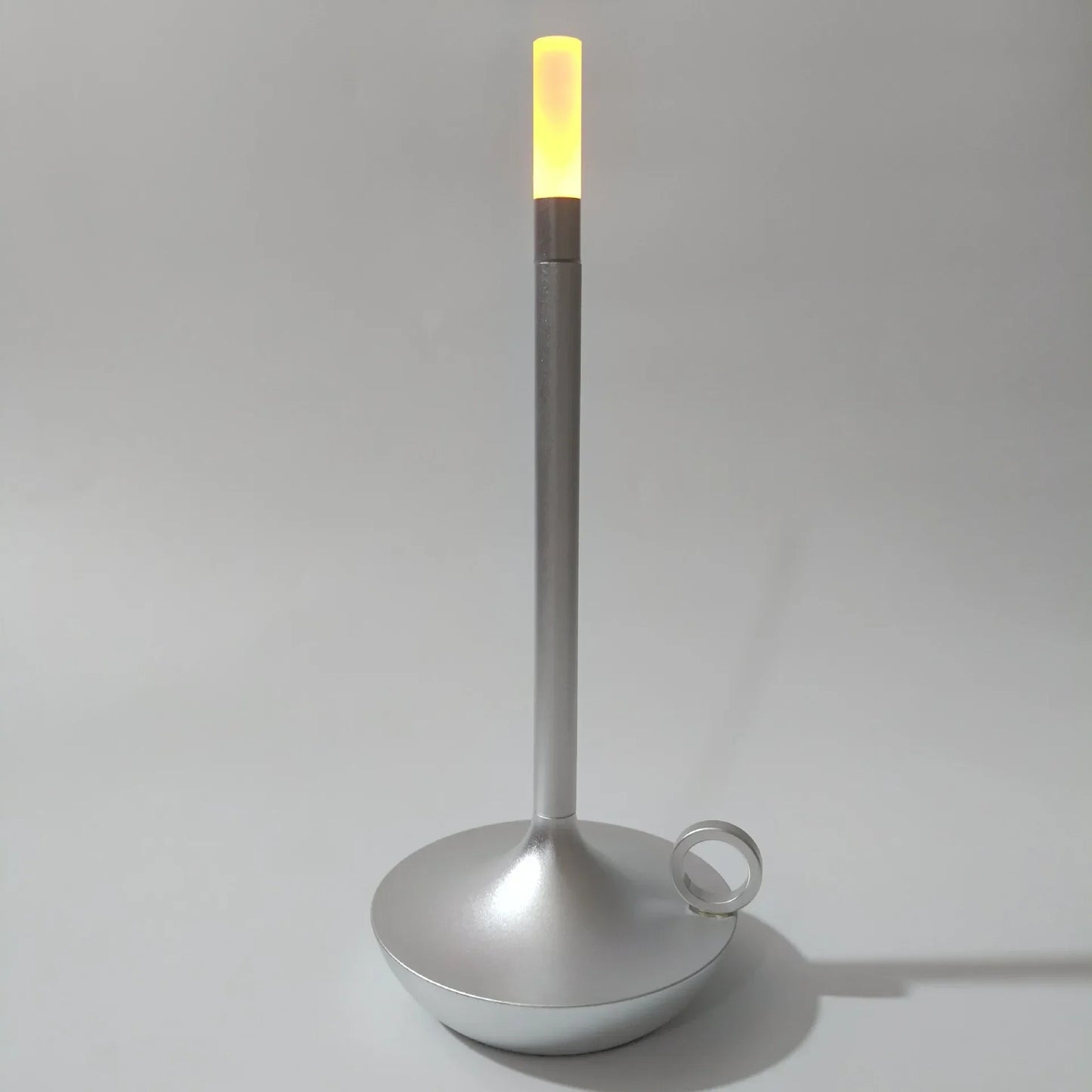Candle Table Lamp – Rechargeable Atmosphere Light for Home Decor Silver NALANI