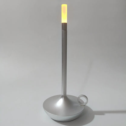 Candle Table Lamp – Rechargeable Atmosphere Light for Home Decor Silver NALANI