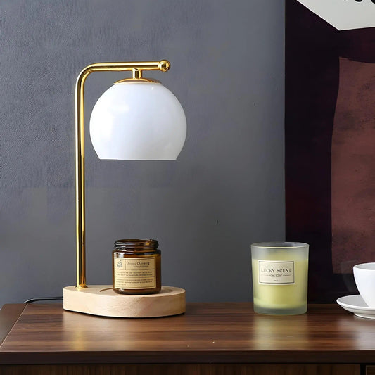 Candle Warmer Lamp with Elegant Design for Cozy Ambiance White NaLani
