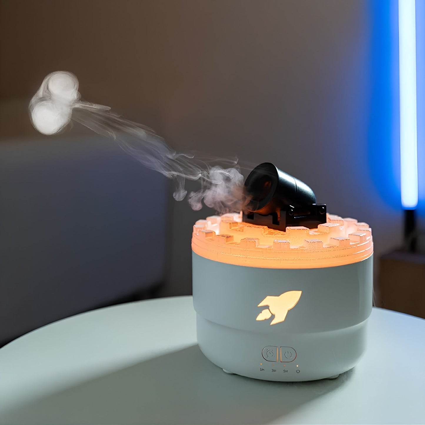 Cannon Shaped Humidifier for Air Quality and Aromatherapy White NaLani