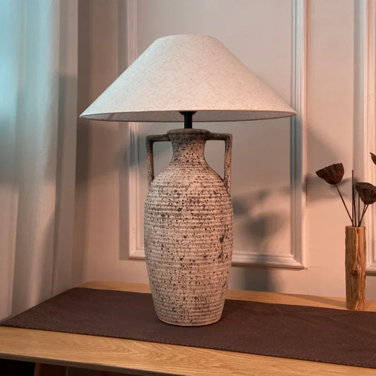 Ceramic Desk Lamp with Linen Shade for Cozy Illumination NALANI