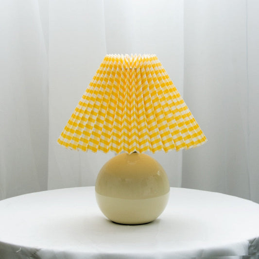 Ceramic Night Lamp with Textile Shade and Modern Design 24 x 27 x 12 cm NALANI