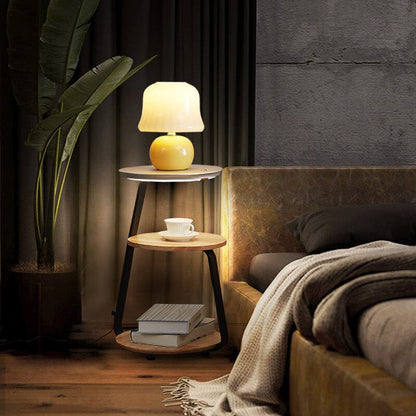 Chestnut Brown Table Lamp 3 In 1 Modern Minimalist Lighting NALANI