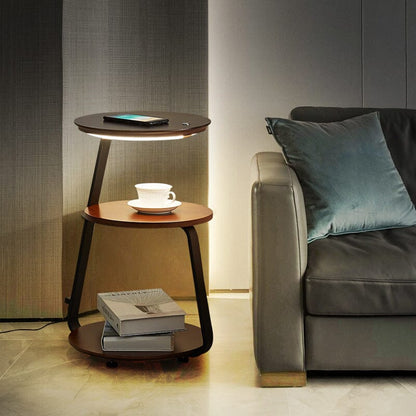 Chestnut Brown Table Lamp 3 In 1 Modern Minimalist Lighting NALANI