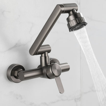 Chrome Wall Mounted Kitchen Faucet Single Handle Two Hole NALANI