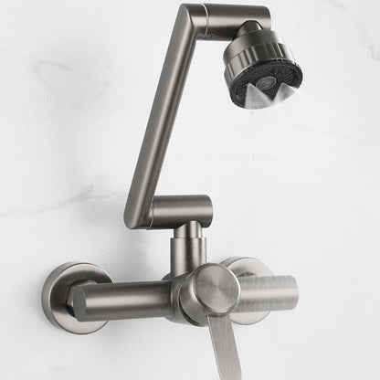 Chrome Wall Mounted Kitchen Faucet Single Handle Two Hole NALANI