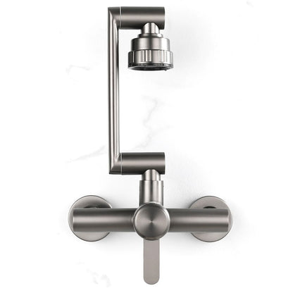 Chrome Wall Mounted Kitchen Faucet Single Handle Two Hole NALANI