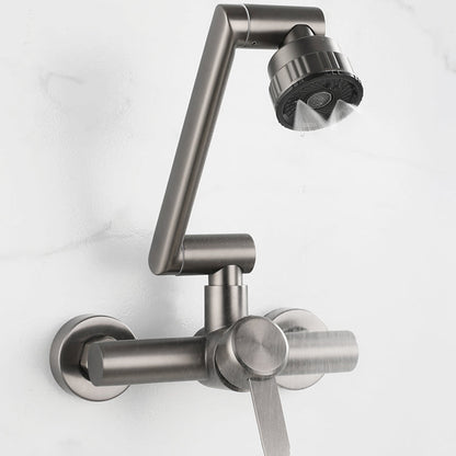 Chrome Wall Mounted Kitchen Faucet Single Handle Two Hole NALANI