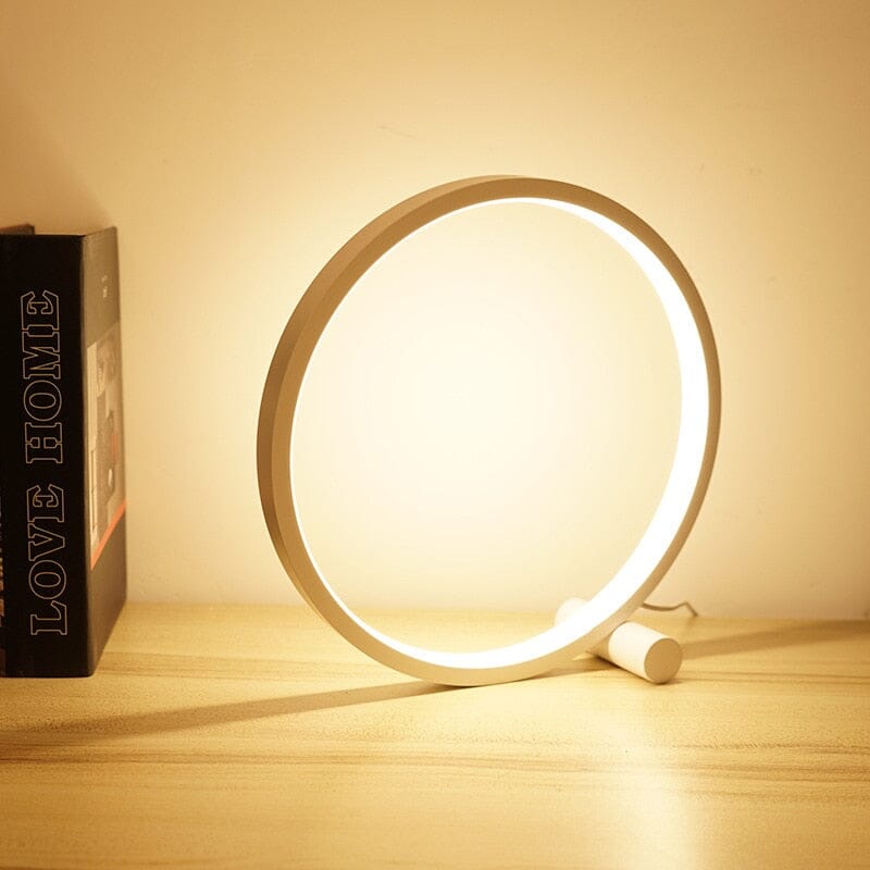 Circle LED Touch Lamp Metal Acrylic Modern Desk Light White NALANI