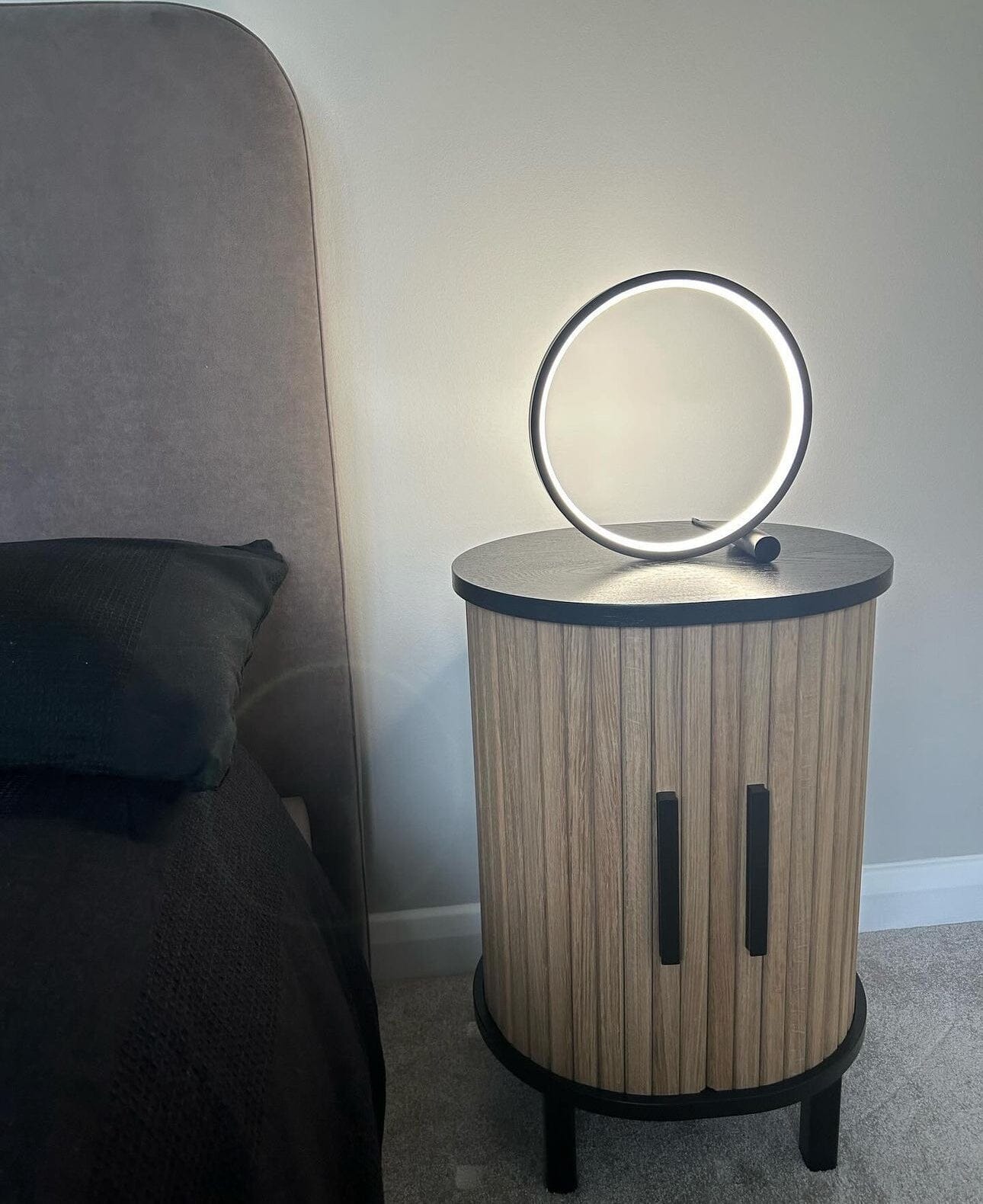 Circle LED Touch Lamp Metal Acrylic Modern Desk Light Black Warm Light Touch NALANI