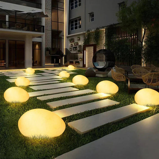 Cobblestone Garden Light for Outdoor Spaces and Landscape Enhancements Large (Solar Powered) NaLani