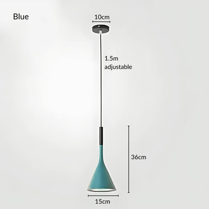 Colorful Cone Pendant Lights Warm White E27 Modern Metal Blue NALANI