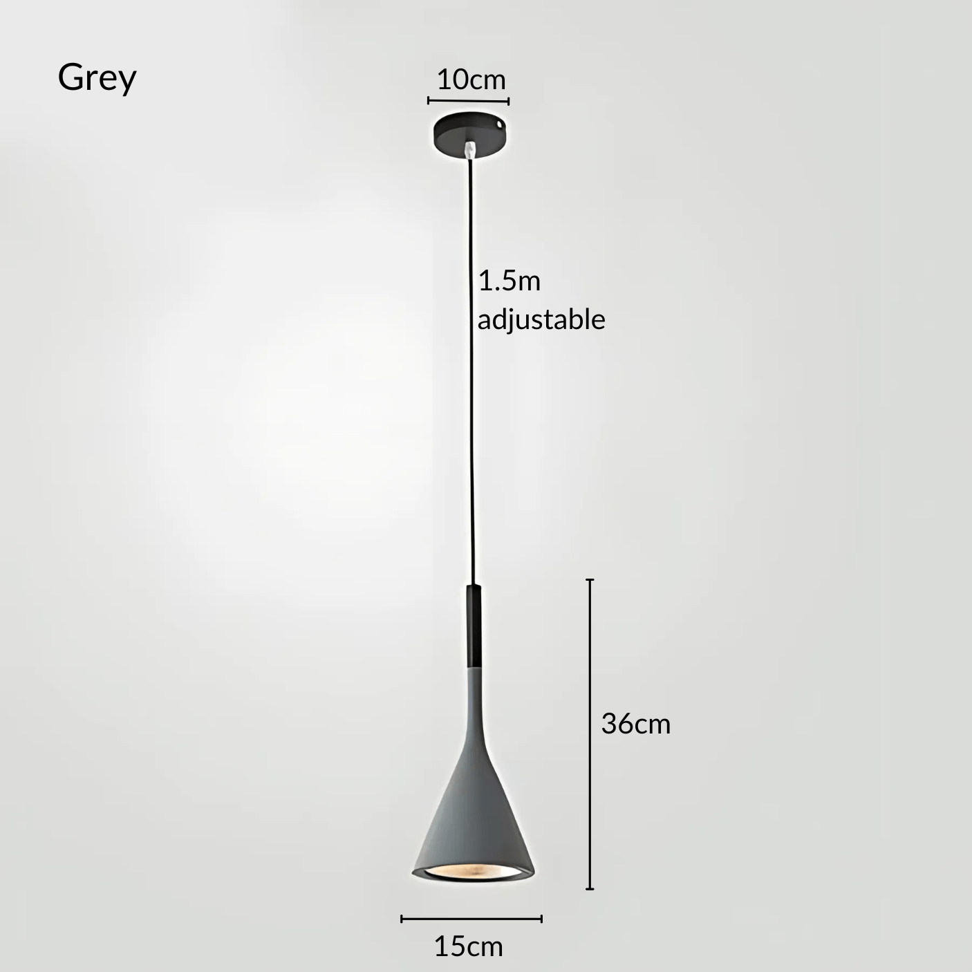 Colorful Cone Pendant Lights Warm White E27 Modern Metal Grey NALANI