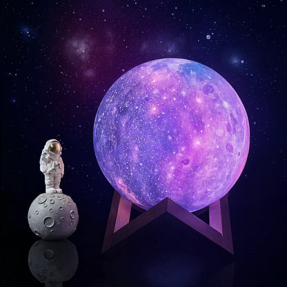 Colour Changing Moon Lamp With Remote And Wooden Stand NALANI