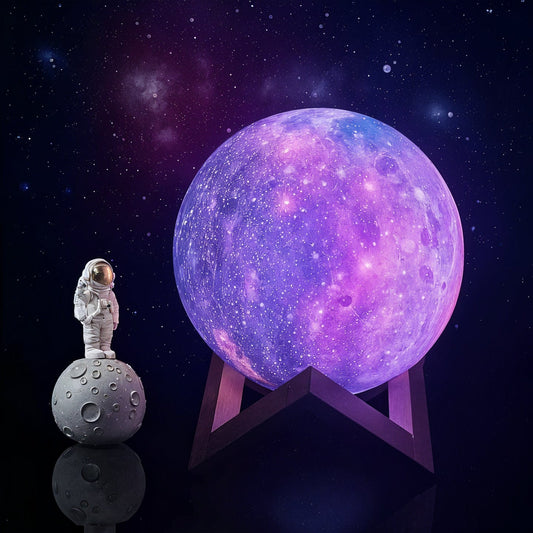 Colour Changing Moon Lamp With Remote And Wooden Stand NALANI