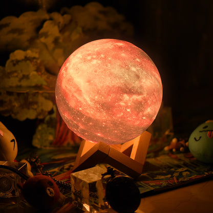 Colour Changing Moon Lamp With Remote And Wooden Stand NALANI