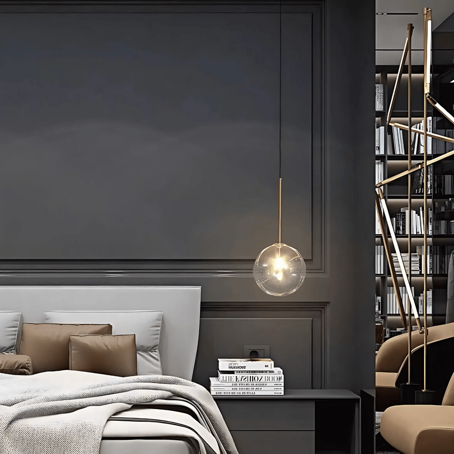 Contemporary Glass Globe Pendant Light In Three Sizes NALANI