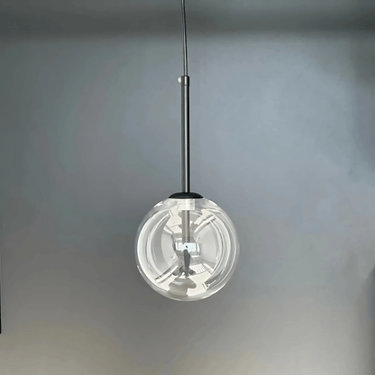 Contemporary Glass Globe Pendant Light In Three Sizes Black NALANI