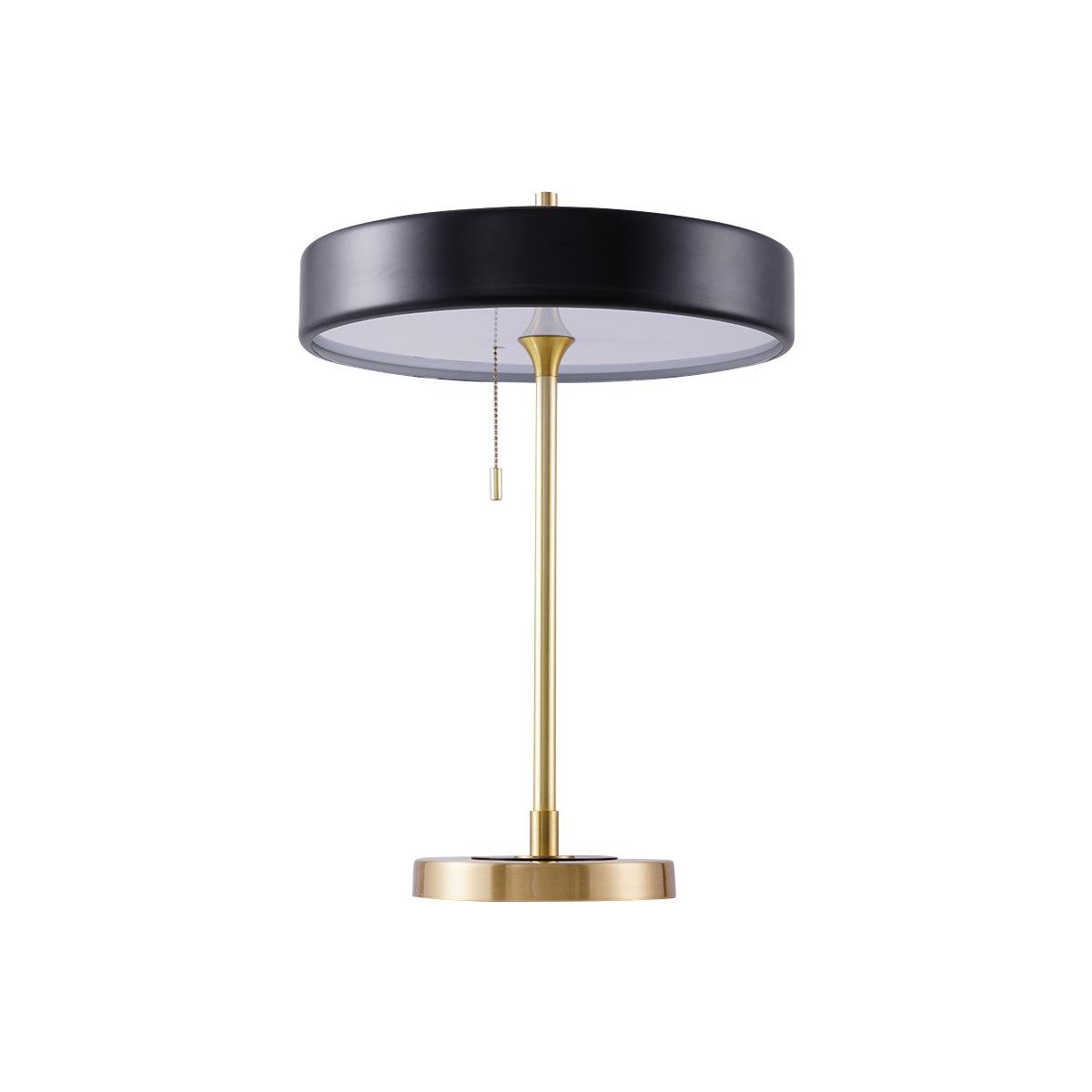 Contemporary Opal Diffuser Table Lamp With Warm Glow ∅ 13.8″ x H 18.9″ Dia 35cm x H 48cm Gold+Black NALANI