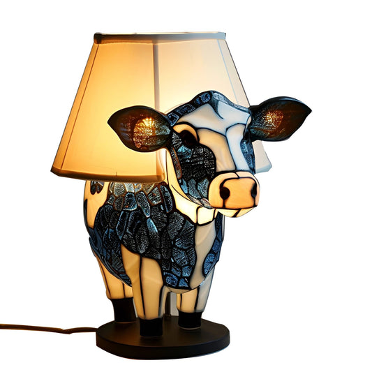Cow Table Lamp Playful Animal Theme Lighting Usb Decor 16,5x12x16,5 cm NALANI