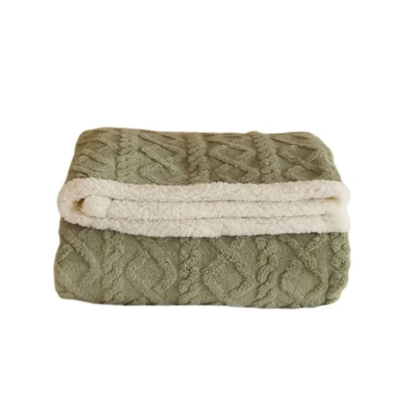 Cozy Winter Lambswool Blanket Throw With Microfleece NALANI