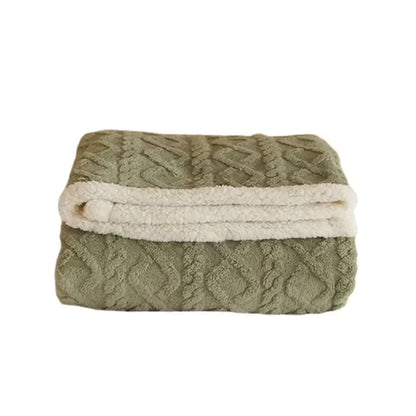 Cozy Winter Lambswool Blanket Throw With Microfleece NALANI