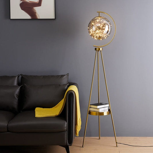 Creative Glass Ball Luxury Floor Lamp for Modern Home Decor Gold NALANI