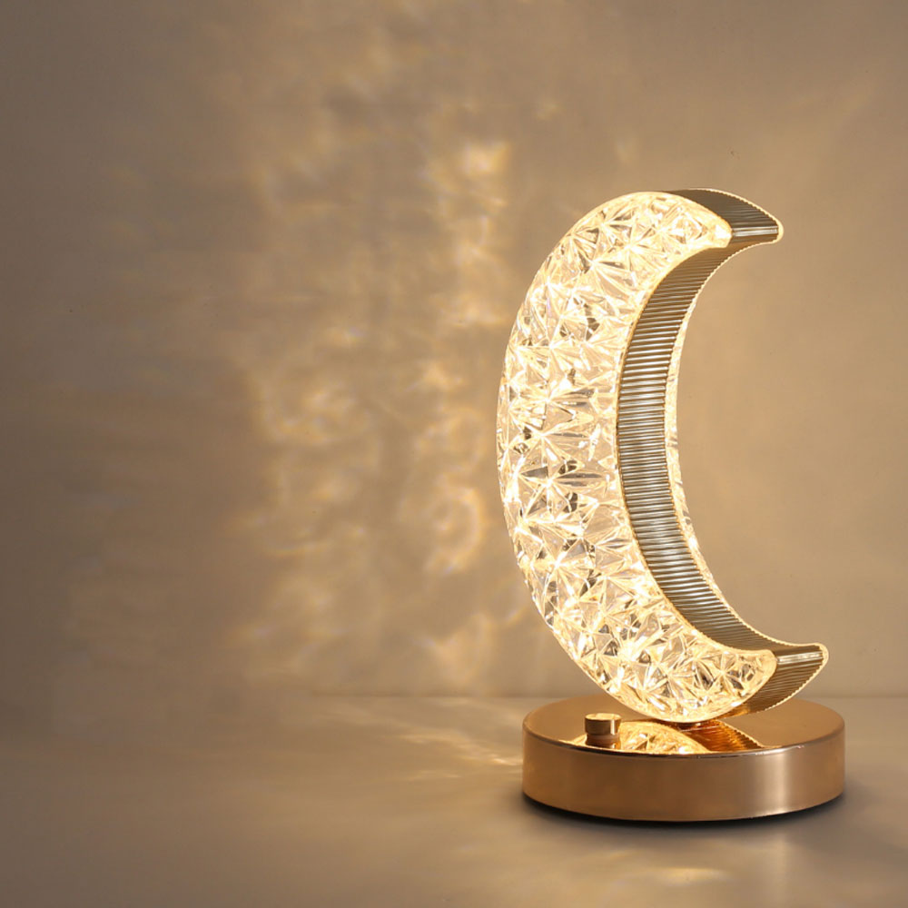 Crystal Crescent Moon Lamp - Enchanting Night Light for Home Decor NALANI