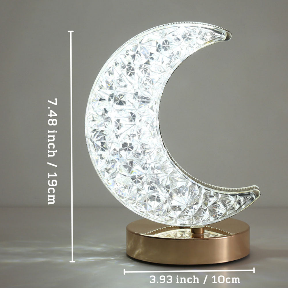 Crystal Crescent Moon Lamp - Enchanting Night Light for Home Decor NALANI