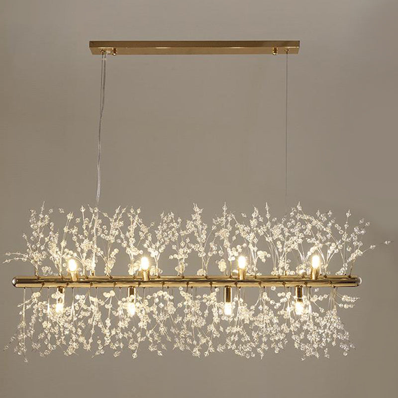 Crystal Orb Dandelion Ceiling Light Modern Chandelier 12 Gold Linear NALANI