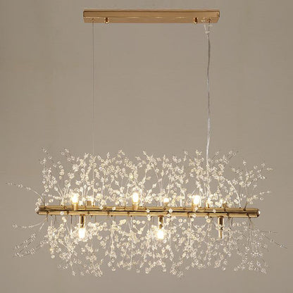 Crystal Orb Dandelion Ceiling Light Modern Chandelier 9 Gold Linear NALANI