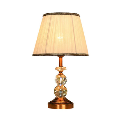 Crystal Table Lamp with Conical Shape and Cut Crystal Balls NALANI