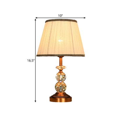 Crystal Table Lamp with Conical Shape and Cut Crystal Balls NALANI