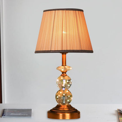 Crystal Table Lamp with Conical Shape and Cut Crystal Balls NALANI