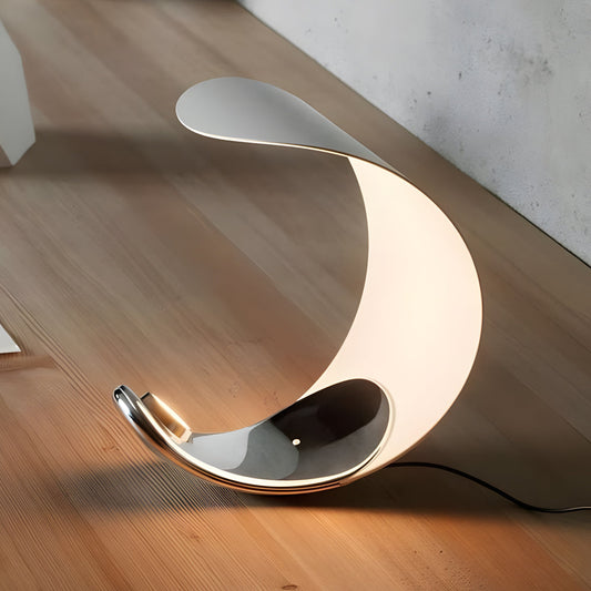 Curved Moon Shaped Aluminum LED Table Lamp Touch Dimmer NALANI