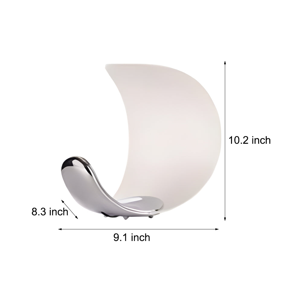 Curved Moon Shaped Aluminum LED Table Lamp Touch Dimmer NALANI