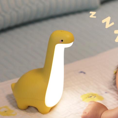 Cute Long Neck Dinosaur LED Night Light for Kids and Girls Yellow NaLani
