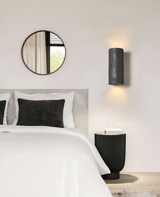 Cylinder Tube Wall Light Wabi Sabi Stone LED Sconce NALANI