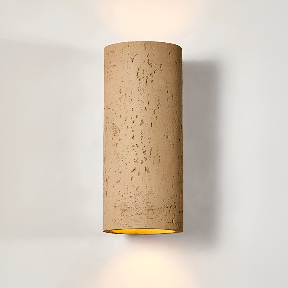 Cylinder Tube Wall Light Wabi Sabi Stone LED Sconce Orange 10 x 11 x 23 cm (3.9 x 4.3 x 9 inches) NALANI