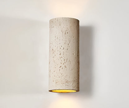 Cylinder Tube Wall Light Wabi Sabi Stone LED Sconce Beige 10 x 11 x 23 cm (3.9 x 4.3 x 9 inches) NALANI