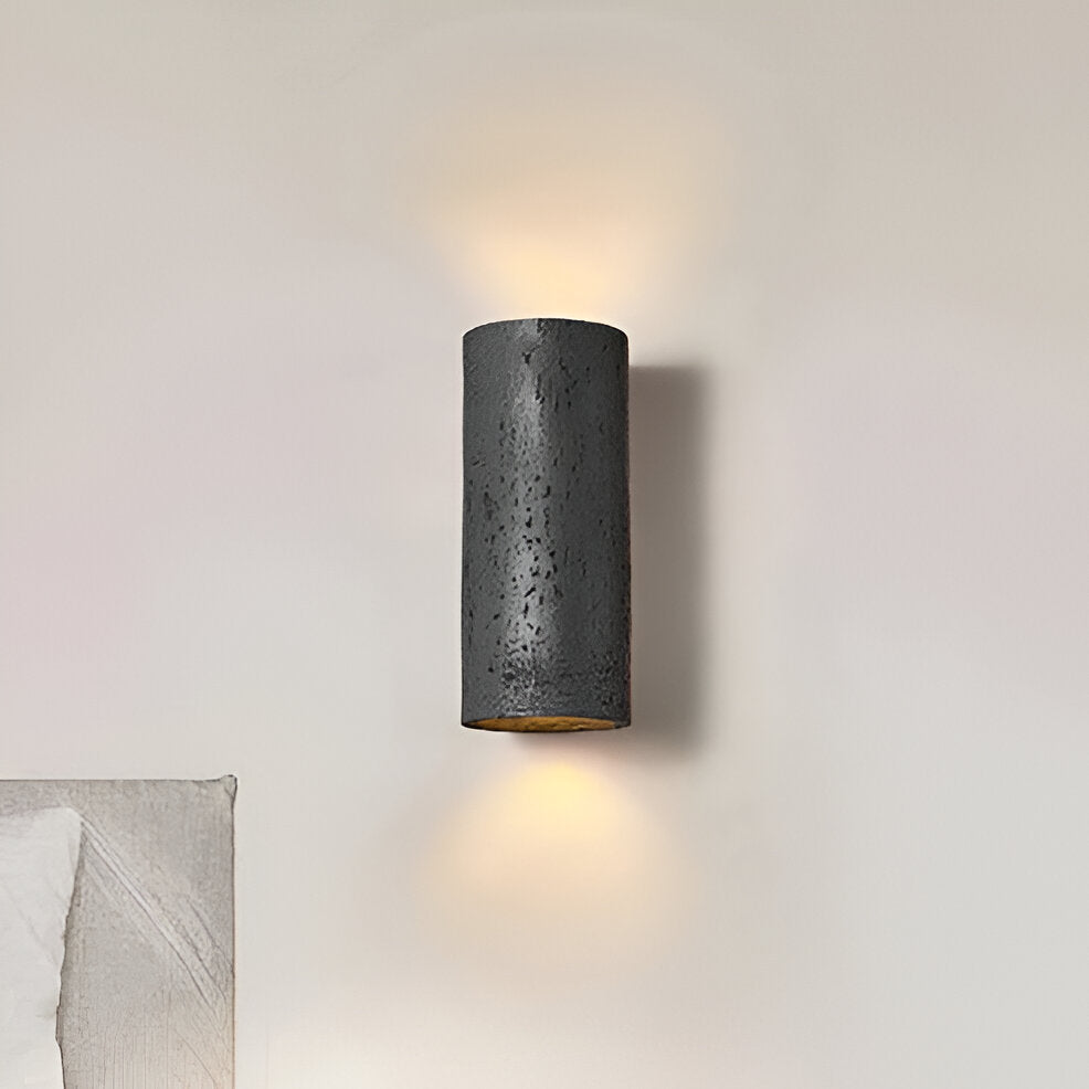 Cylinder Tube Wall Light Wabi Sabi Stone LED Sconce NALANI