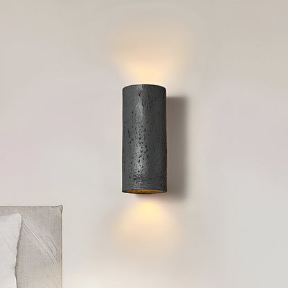 Cylinder Tube Wall Light Wabi Sabi Stone LED Sconce NALANI