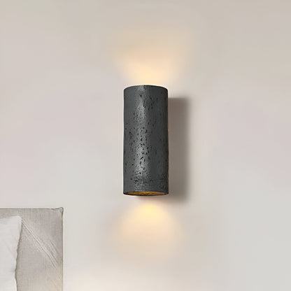 Cylinder Tube Wall Light Wabi Sabi Stone LED Sconce NALANI