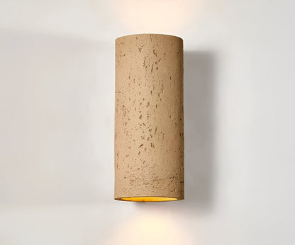 Cylinder Tube Wall Light Wabi Sabi Stone LED Sconce NALANI