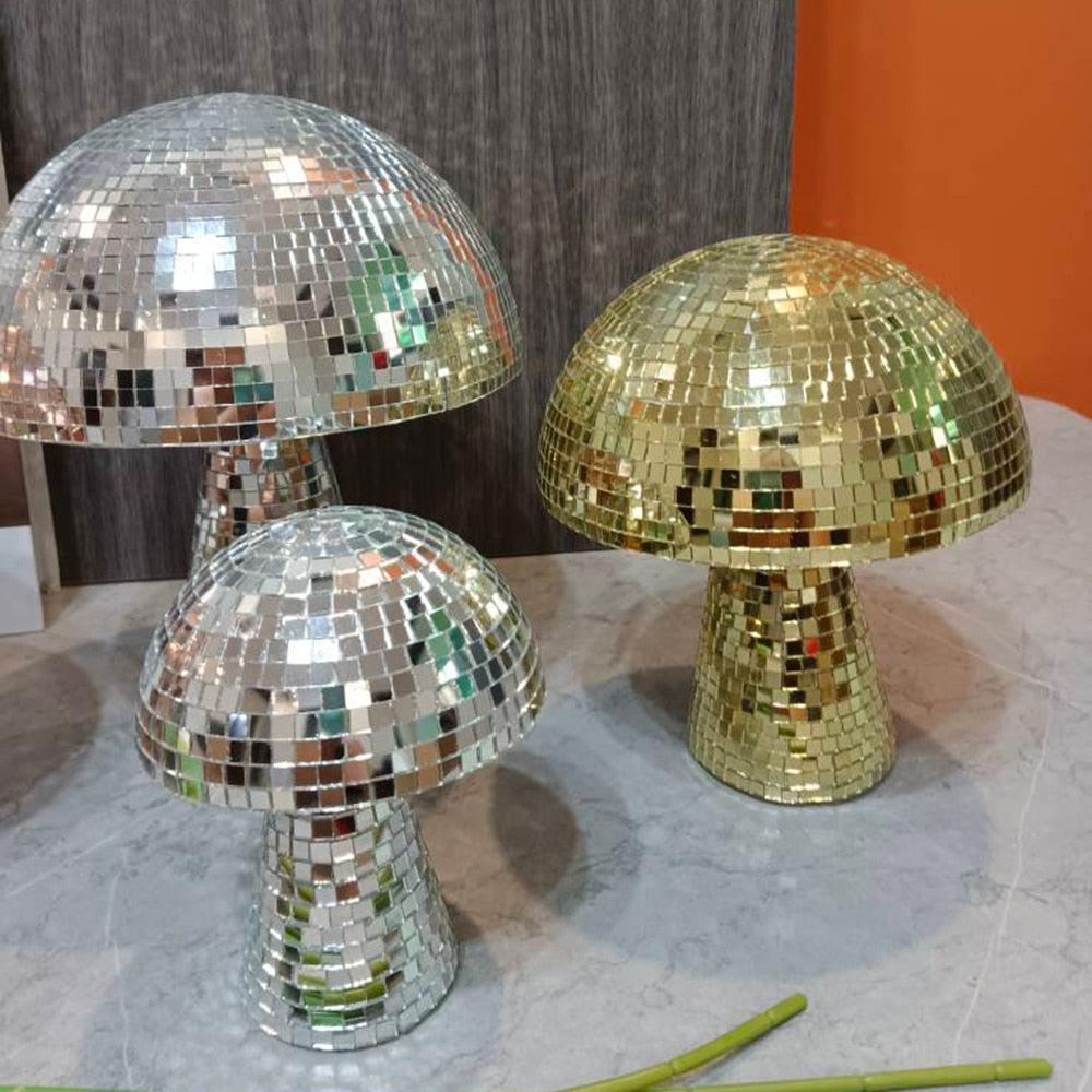 Disco Ball Mushroom Decor Light Up Your Room Retro Style 20x22.5cm 9inch NaLani