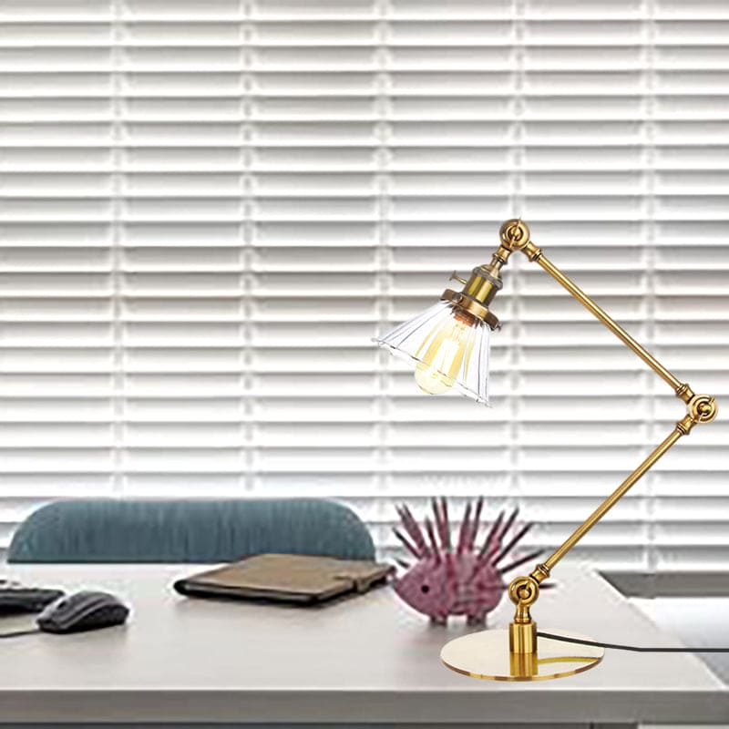 Elegant Cone Table Lamp In Clear Glass For Modern Decor NALANI
