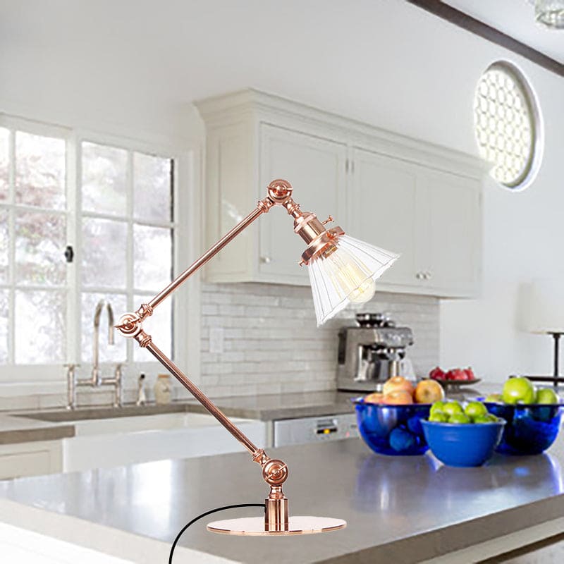 Elegant Cone Table Lamp In Clear Glass For Modern Decor NALANI
