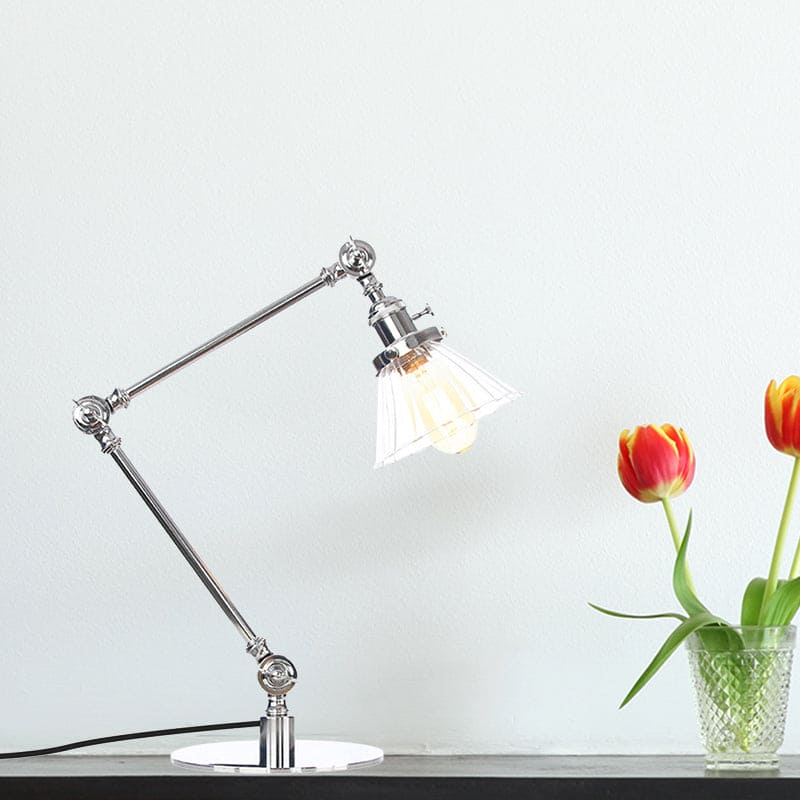 Elegant Cone Table Lamp In Clear Glass For Modern Decor NALANI